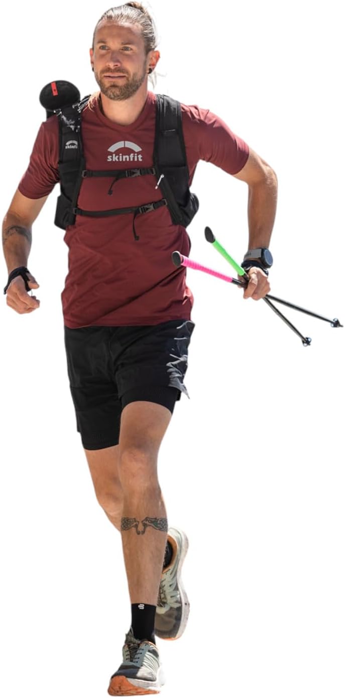 KomperFXP Carbon Ultra Wanderstock auf Packmass 45 cm faltbar Green- Pink Gr. 115 cm Ultraleichter Faltstock