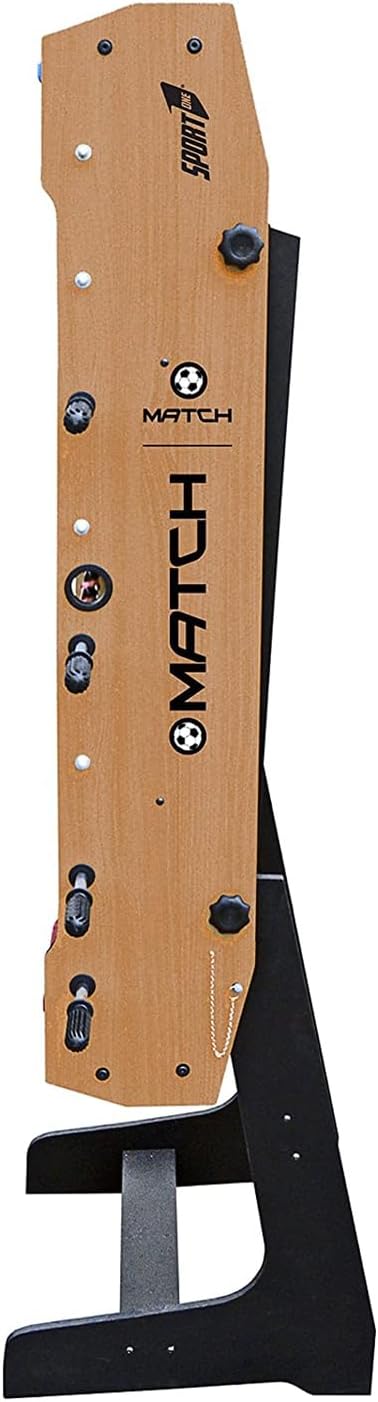 Sport1 Calcetto salvaspazio Match pieghevole balilla con gambe, da interno in MDF, misure 121x61x85cm. Bigliardino da casa con 8 aste passanti. Segnapunti e palline incluse