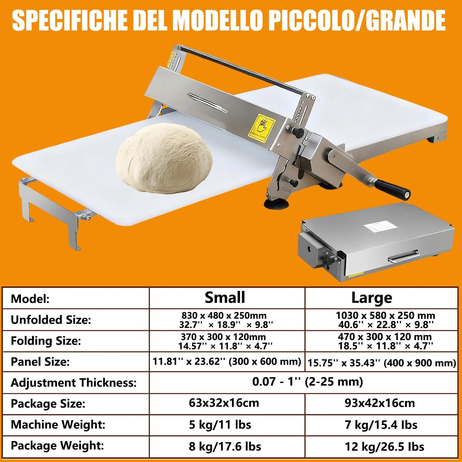 Sfogliatrice Professionale Pieghevole