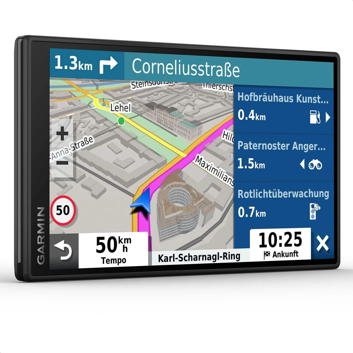 Garmin DriveSmart 55, Navigationsgerät mit hellenm 5,5 Zoll (13,97cm) Touchdisplay, Europakarten, Verkehrsinfos in Echtzeit und Fahrerassistenz