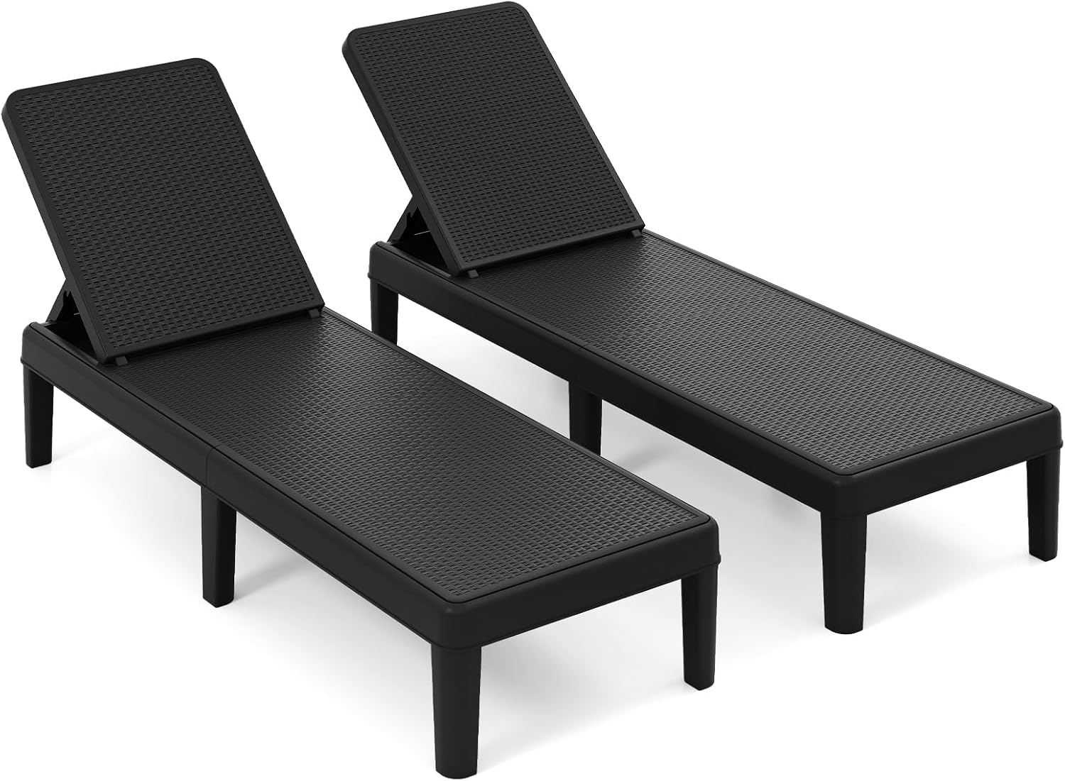 COSTWAY 2er Set Sonnenliege wetterfest, Gartenliege Kunststoff