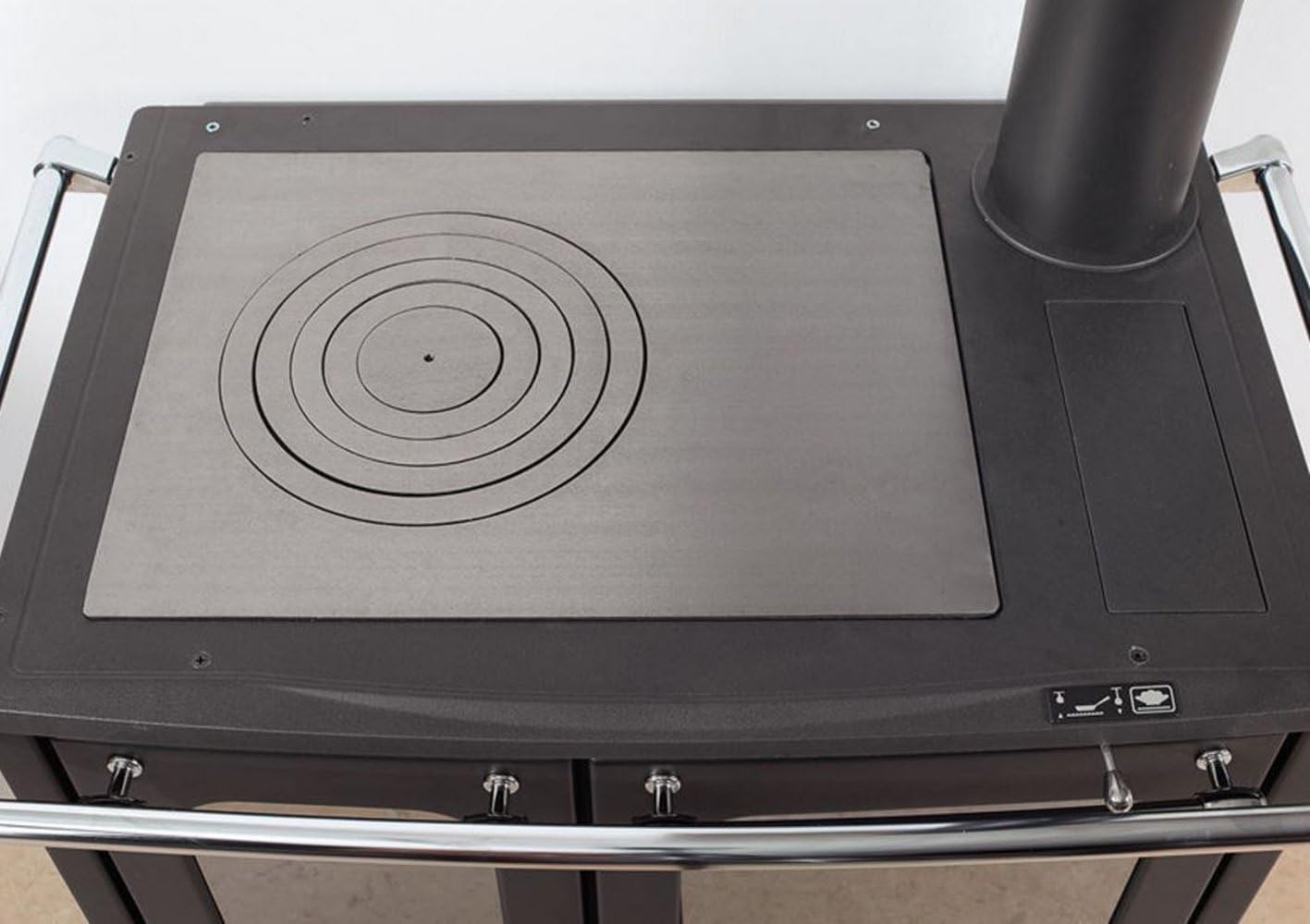 PIASTRA CUCINA A LEGNA IN GHISA CON CERCHI CM 49,5 X 37,5 NORDICA