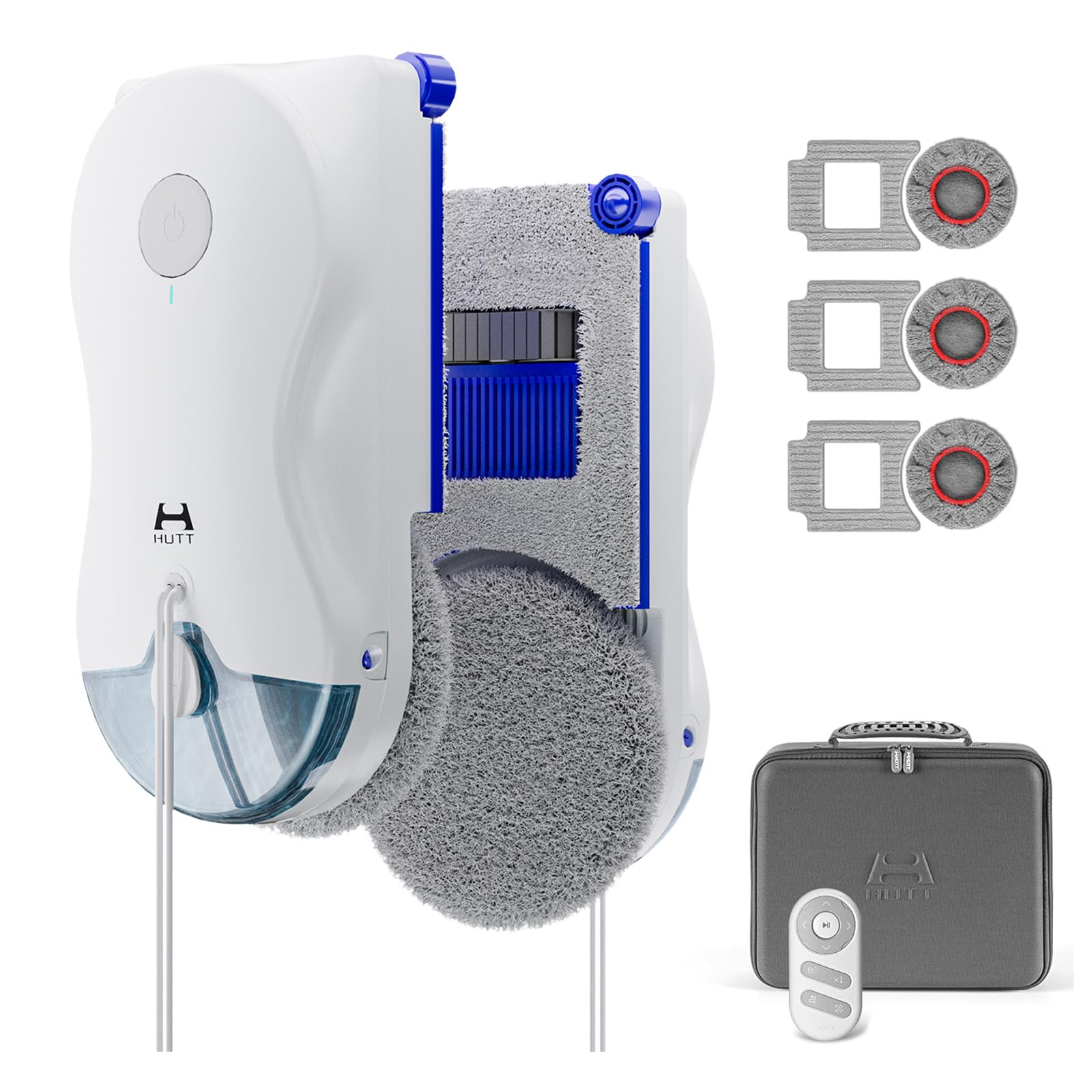 Fensterputzroboter HUTT 10 6500 Pa Nass-Trocken-Reinigung Doppelspray 80 ml Tank 150 m² 9 Sensoren 30 Min. Akkusicherung 65 dB