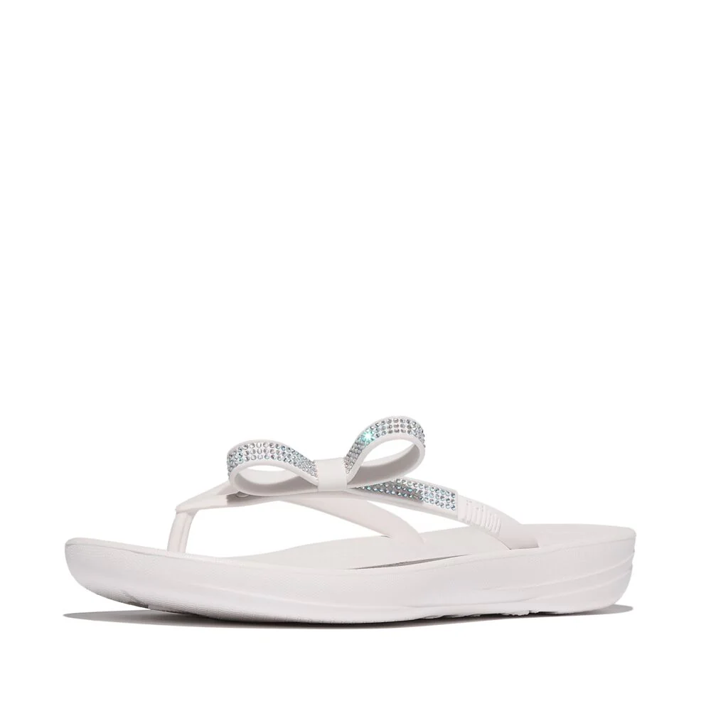 FitFlop iQushion Glitzer-Schleife Urban White Zehensteg