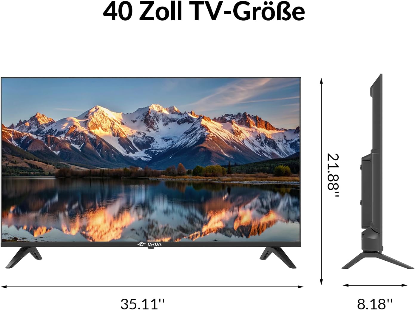 CRUA VIDAA Smart TV,101(40 Inch) TV,1920x1080P Full HD TV,LED TV with HDMI/USB/AV IN/Triple Tuner DVB-T2/T/C/S2/Compact and Smart for Your Home,Black [Energy Class E]