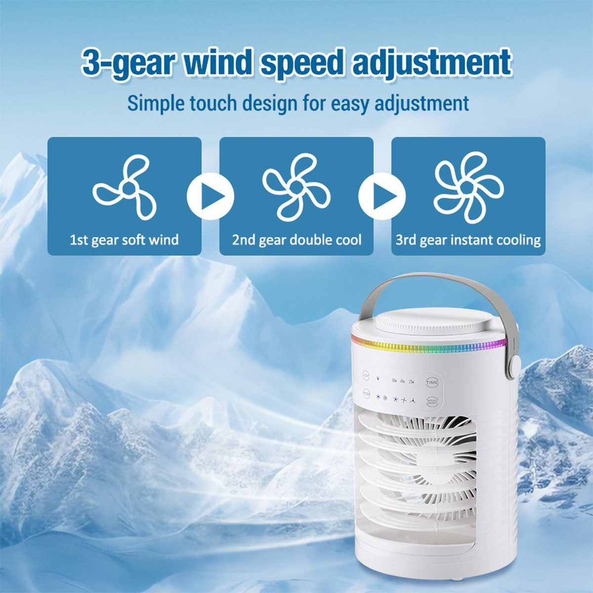 Tischventilator Tragbare Ventilator Desktop Luftkühler Mit Wasserkühlung Licht