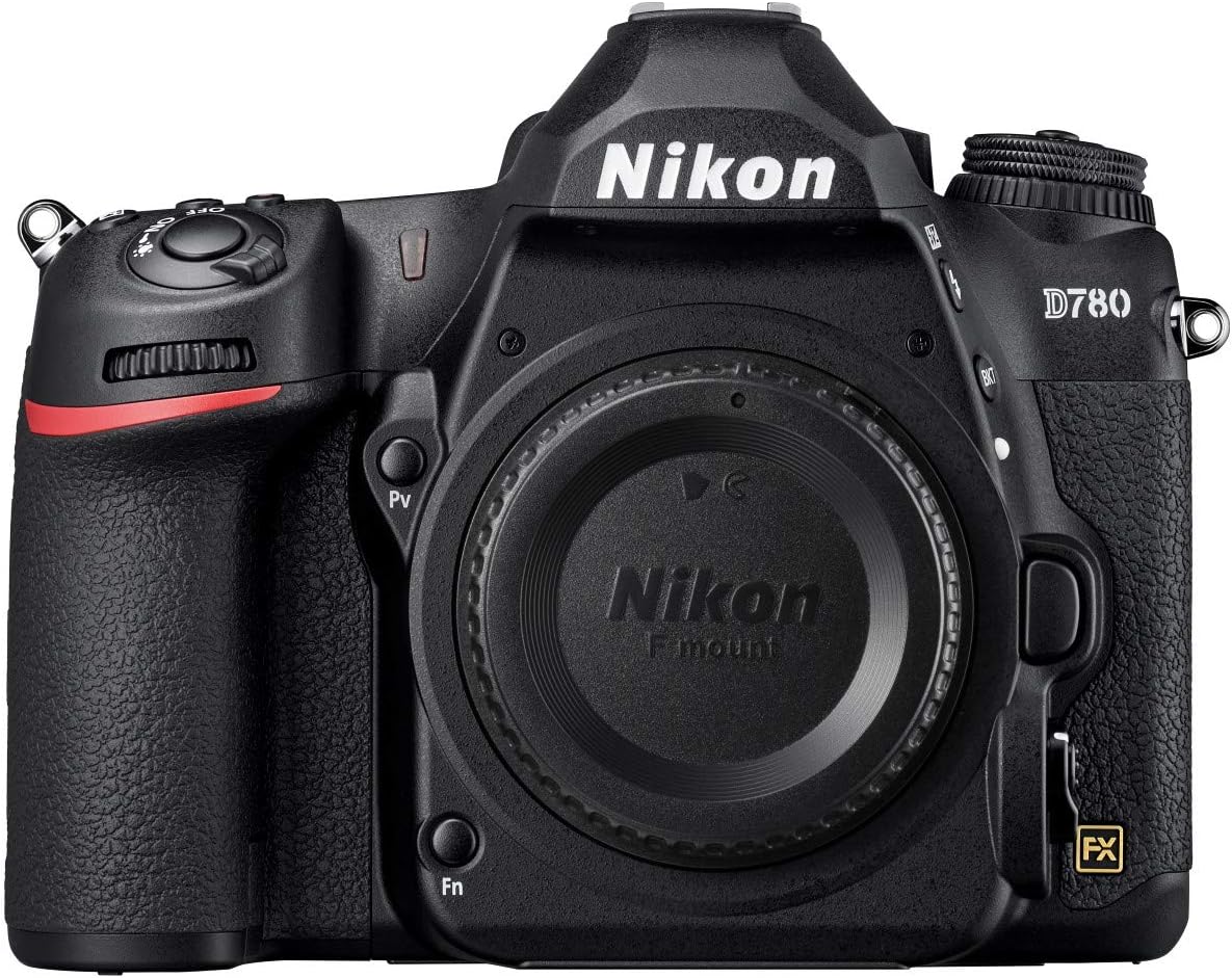 Nikon D780 Body Fotocamera Reflex Digitale, 24.5 Mp, Cmos Fx Pieno Formato, 2 Slot Card SD, Face Detect in Af Live View, Mirino Ottico, Fino a 12 Fps, Nero