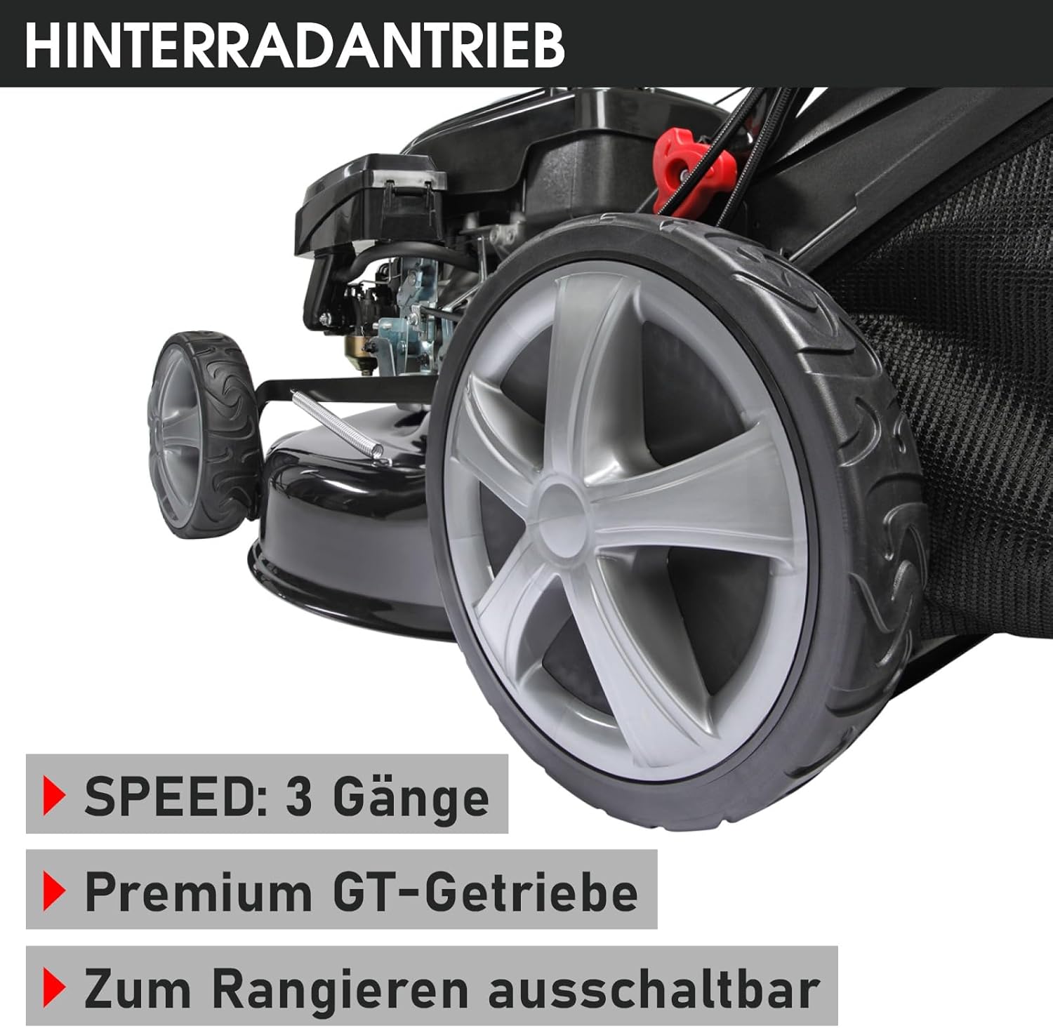BRAST Benzin Rasenmäher mit Antrieb | 5,2kW(7PS) | Elektrostart | 48cm Schnittbreite | viele Modelle | TÜV | 4 Takt OHV Motor | 30-80mm Schnitthöhe | 60L Fangkorb | Stahlgehäuse | 19224 ESTART Speed