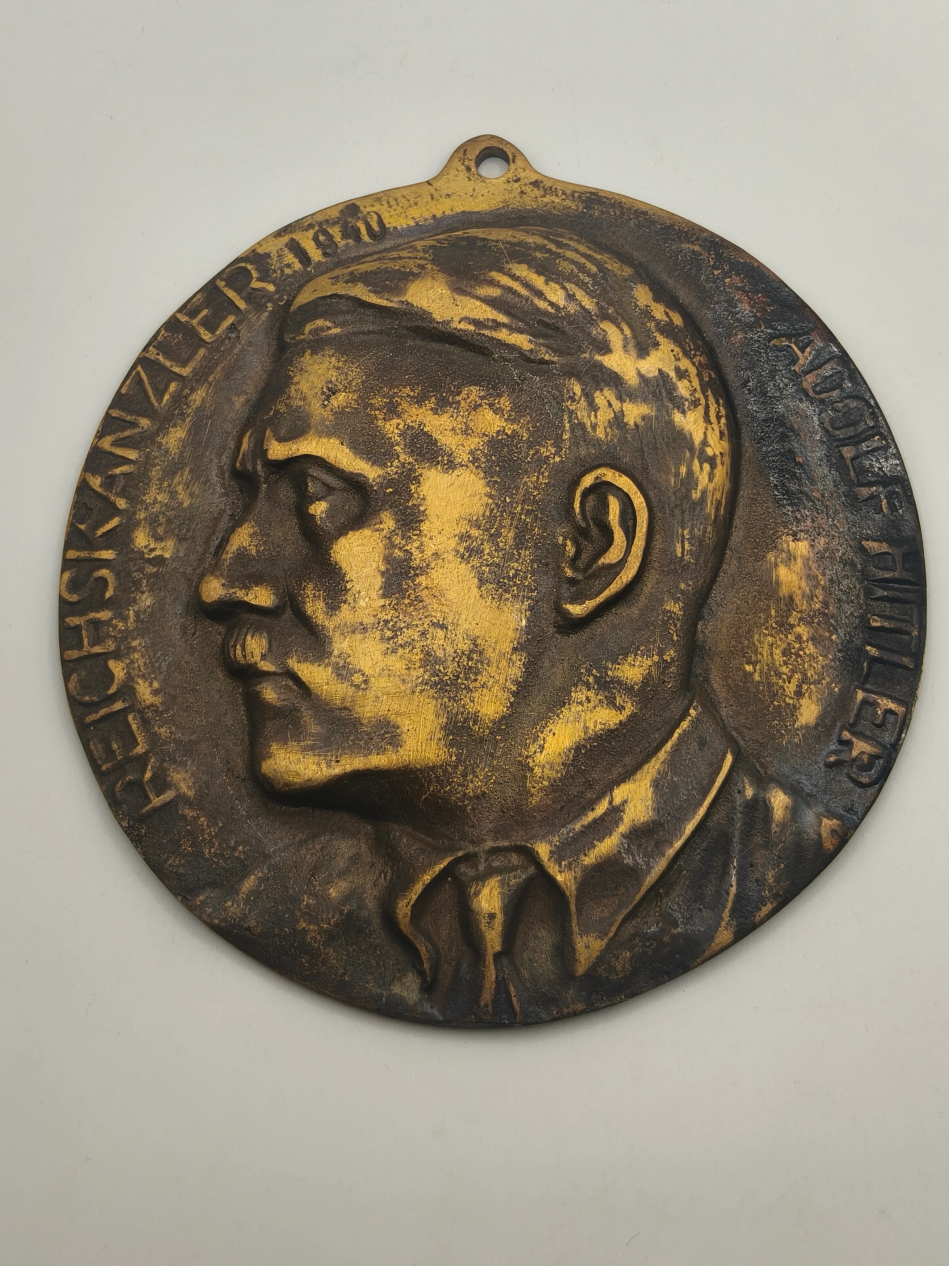 AH IIWW low-relief bust plaque. III reich