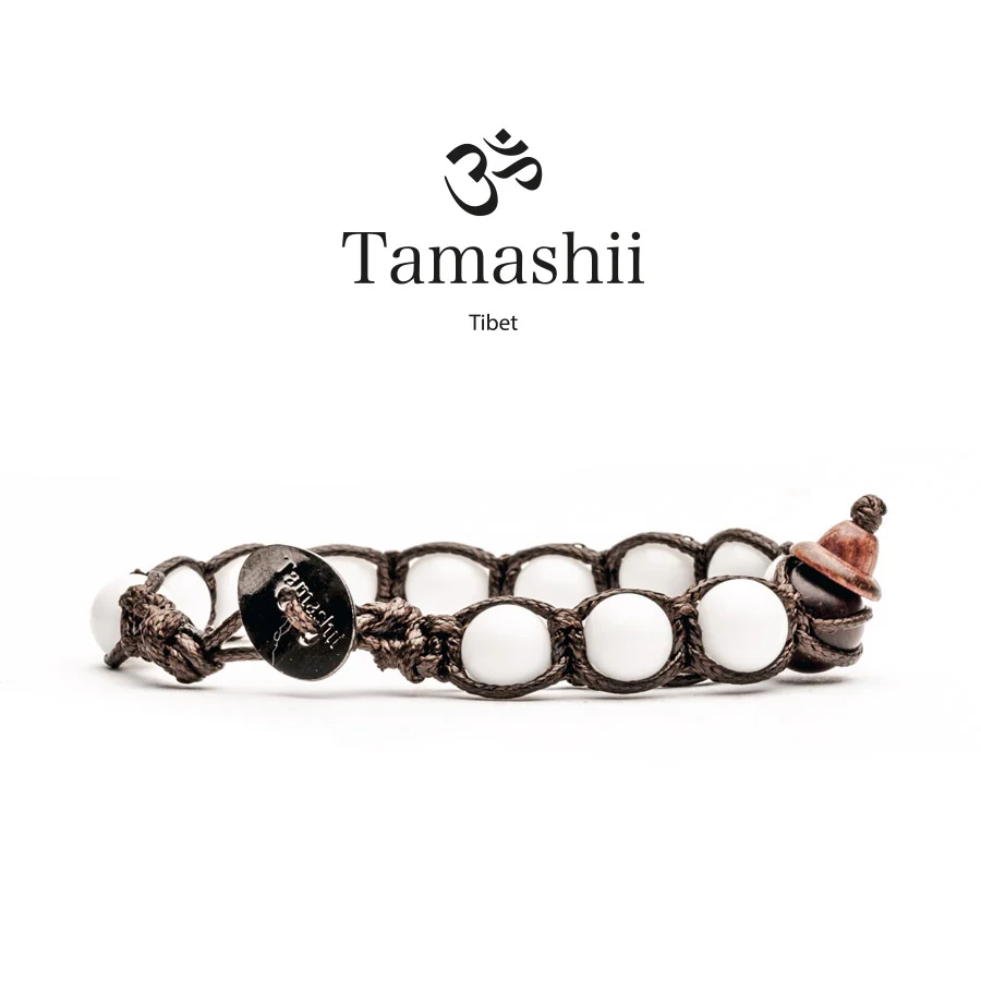 Bracciale Tamashii BHS900-14 unisex in agata bianca