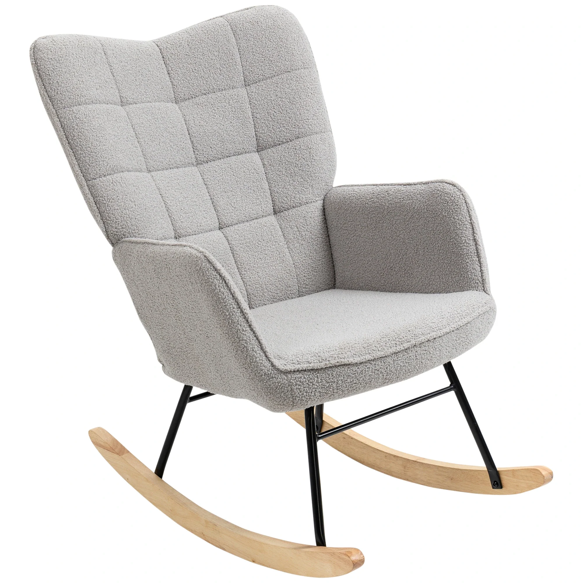 HOMCOM Schaukelstuhl Wohnzimmer Schwingsessel elegant gemütlich