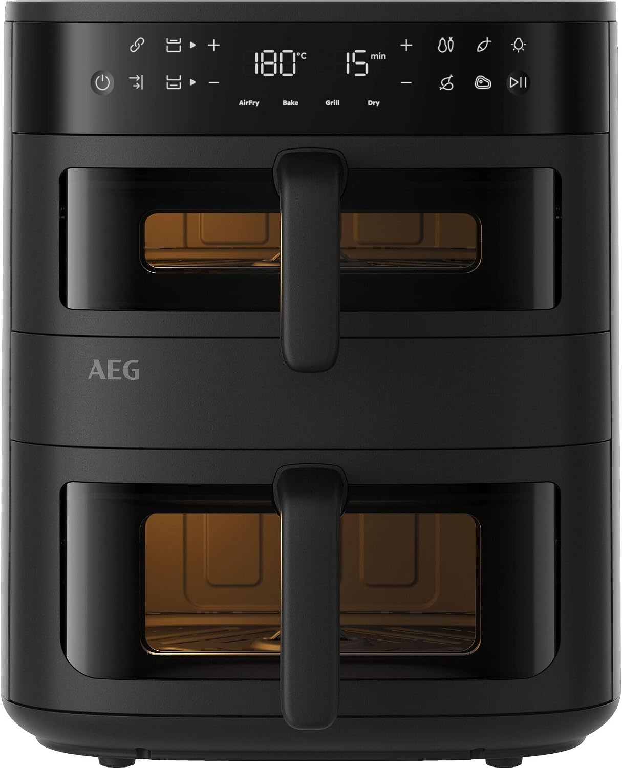 AEG Friggitrice ad aria calda a doppio cestello, 11 l, 2 scomparti per frittura parallela, cuocere grigliate, finestre e illuminazione interna, 8 programmi automatici, lavabile in lavastoviglie