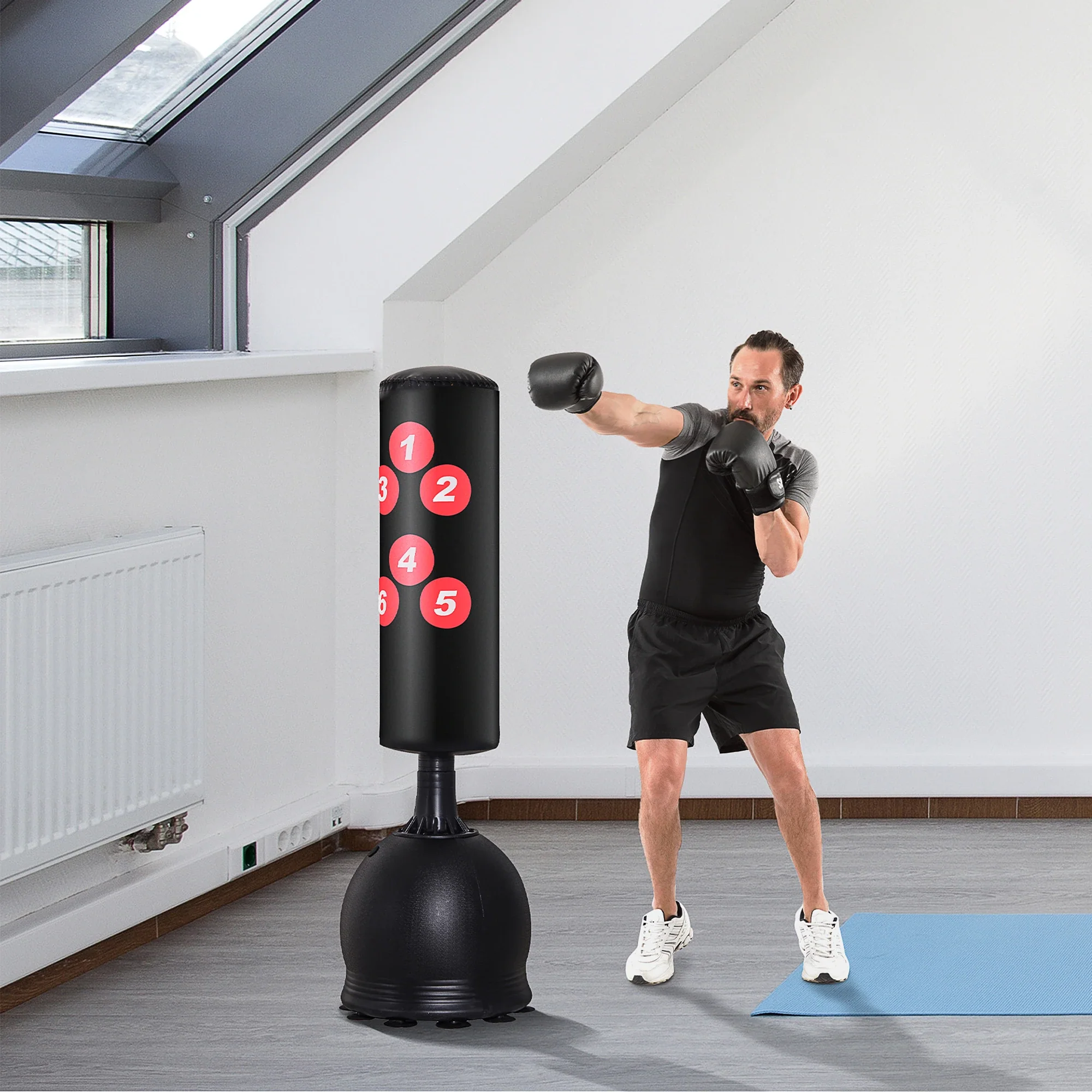 HOMCOM Standboxsack freistehend mit Saugnäpfen & Reflex-System