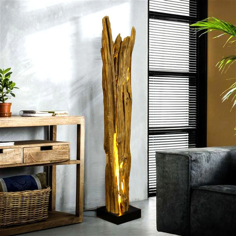 Teakholz Stehlampe ALMA | Hhe 180 cm