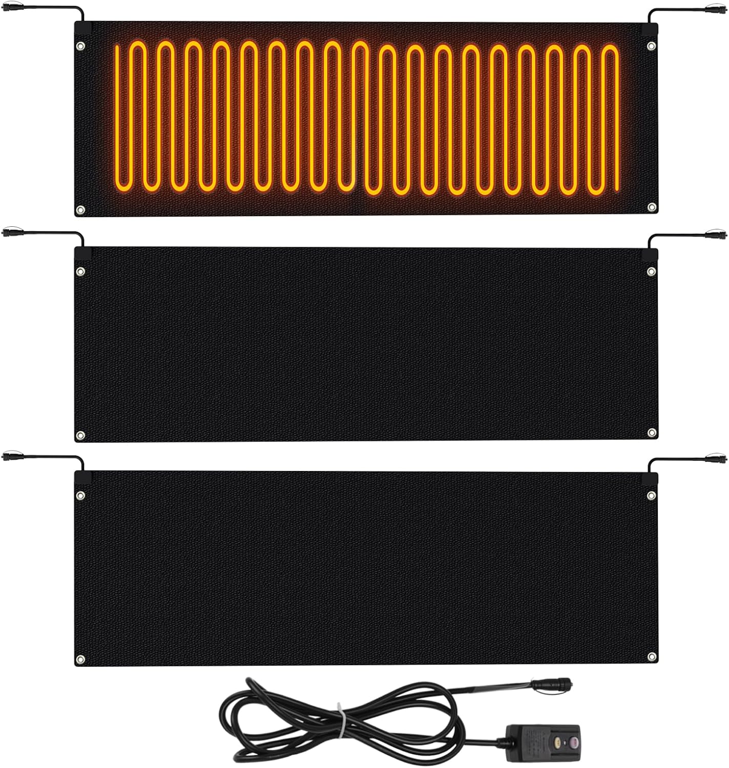 MEASUREMAN Snow Melting Mats 20 x 60 Inch 3PCS  Rubber Heated Mat for Walkways  Sidewalks with Anti-Slip Surface  GFCI Leakage Protection Plug