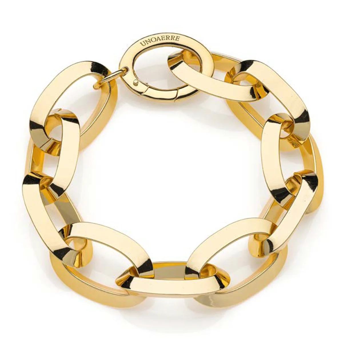 Bracciale Unoaerre donna 2142 maglie ovali in bronzo dorato giallo