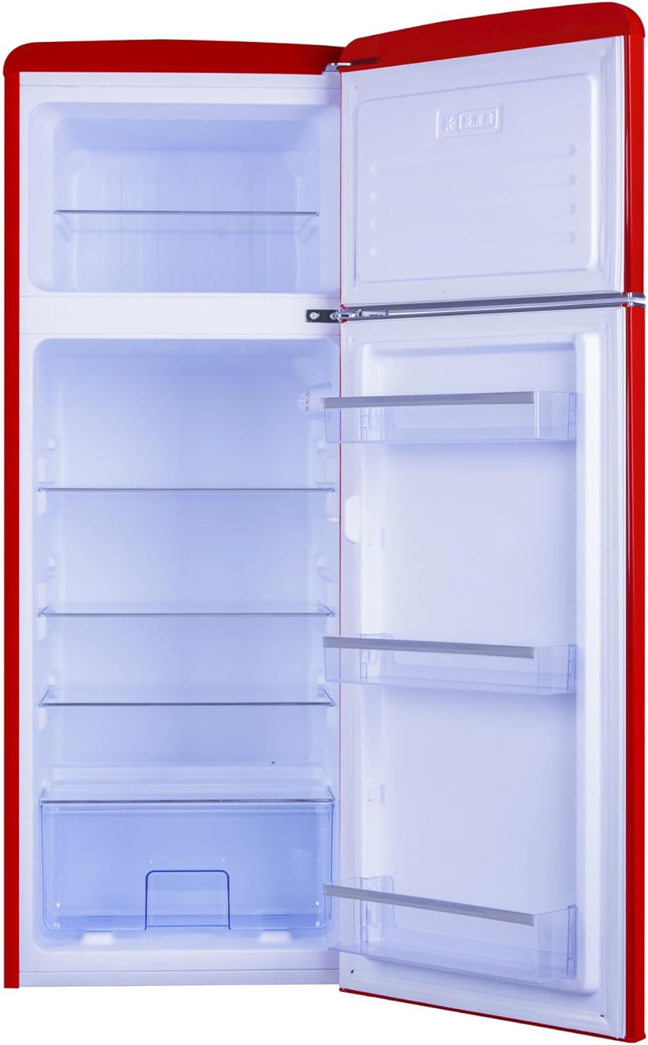 Amica KS 15615 B Retro Kühlschrank mit Gefrierfach / Coffee Cream (Beige) / 88cm (H) x 55cm (B) x 62cm (T) / Retro-Design