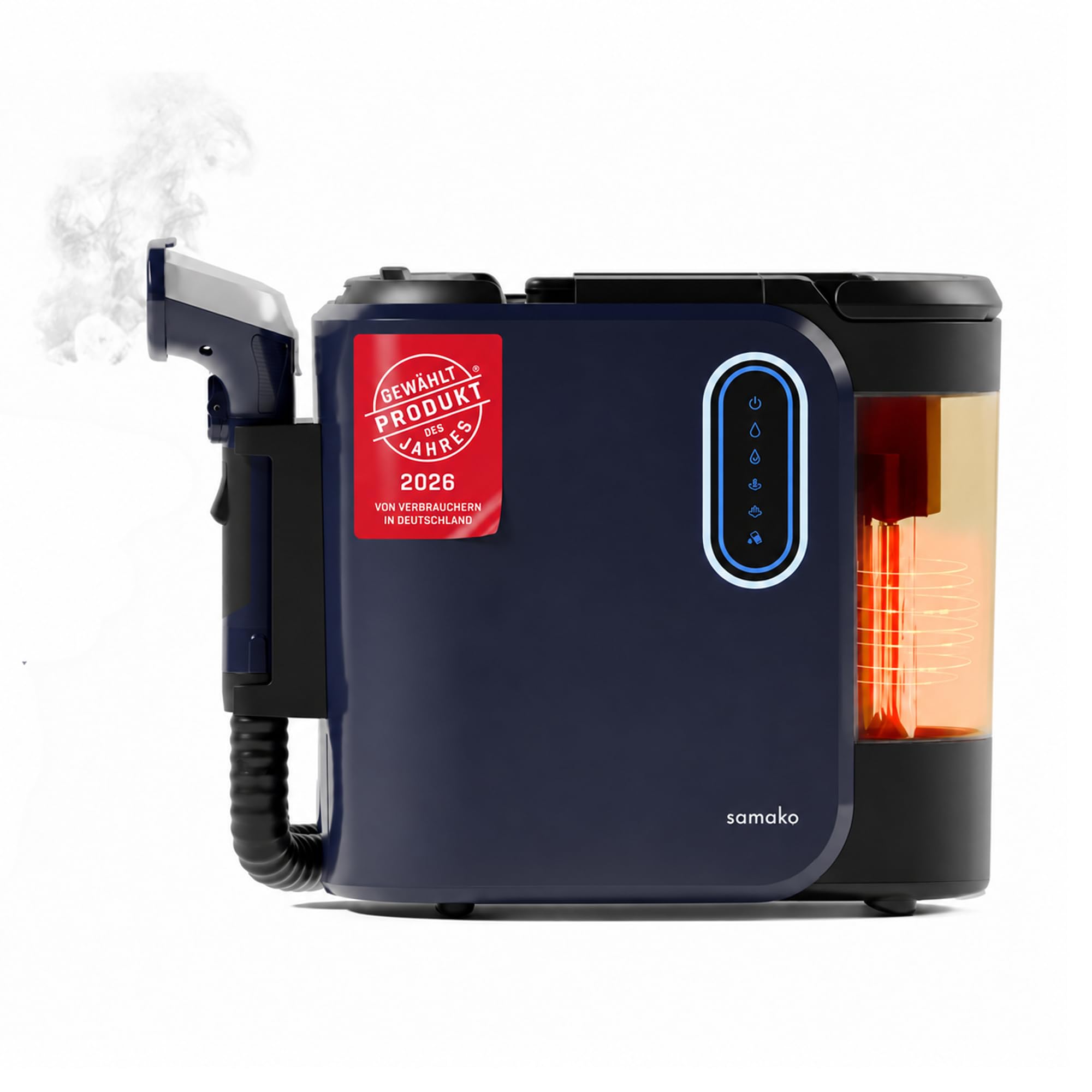 Dampfsauger PowerClean Pro mit Dampfreiniger für Polstermöbel und Doppeltank, 2000W