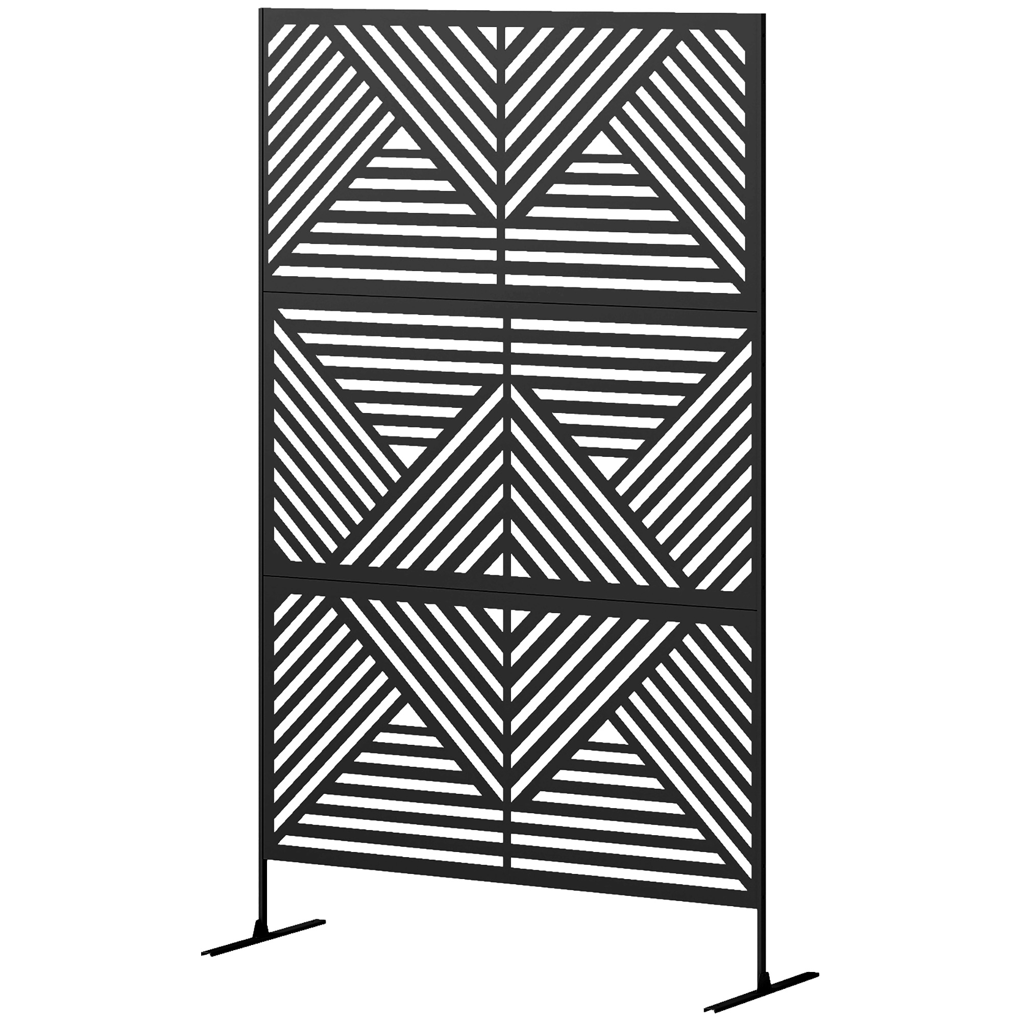 Outsunny Dekorativer Outdoor-Trennwand und Rankgitter, 122x45x198 cm, Schwarz