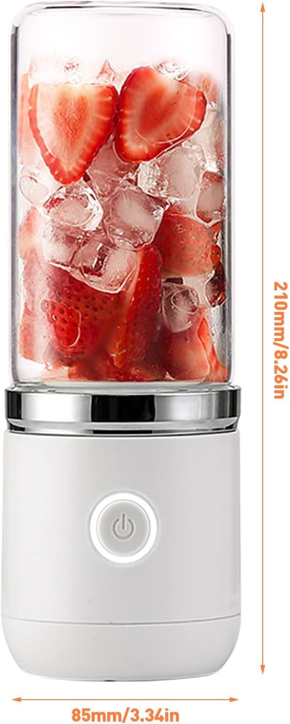 Smoothie-Maker Tragbarer Mixer, USB Mini Smoothie Blender 350ml Wiederaufladbar Weiß