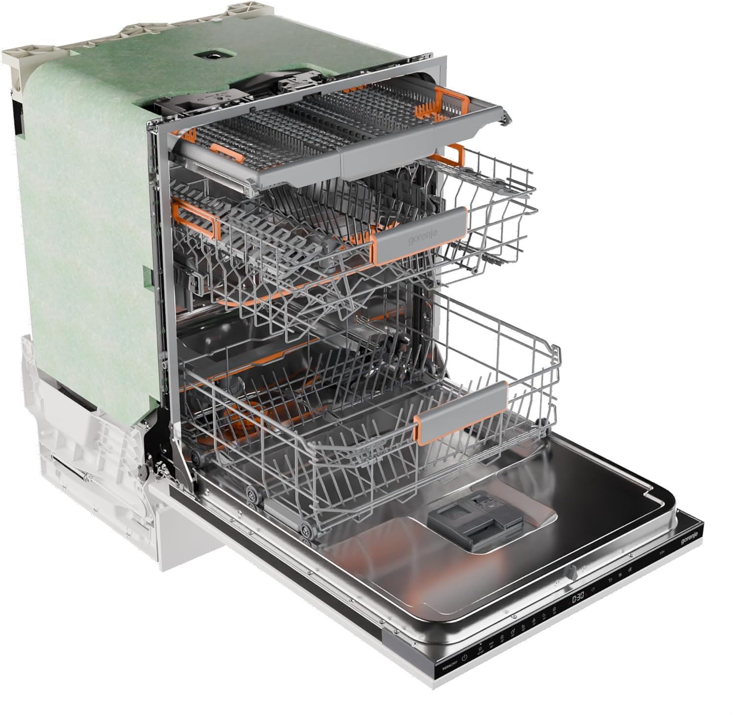 Gorenje GV663A66 Geschirrspüler/Einbaugerät FRONT NICHT ENTHALTEN/Made in EU/60 breite/16 Maßgedecke/8 Programme/TotalDry/Nachtprogramm/Status LED Licht/EEK: A-10%/Einbaumaße (HxBxT): 82 x 60 x 55,5cm