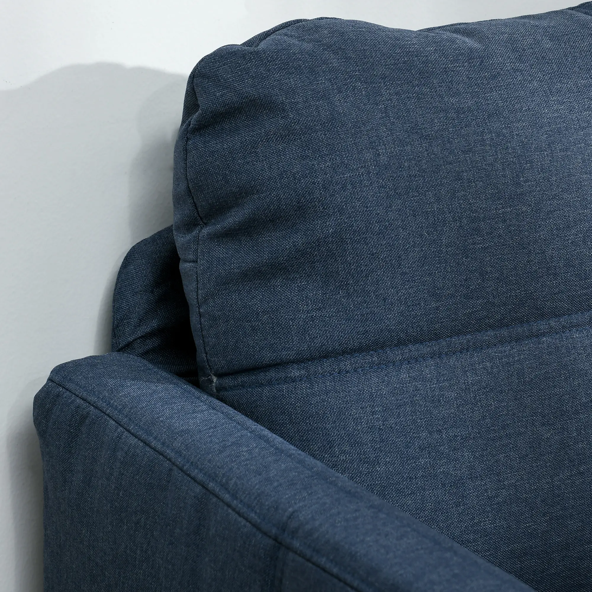 HOMCOM 2-Sitzer Sofa mit Leinenoptik & Stahlbeinen, Dunkelblau