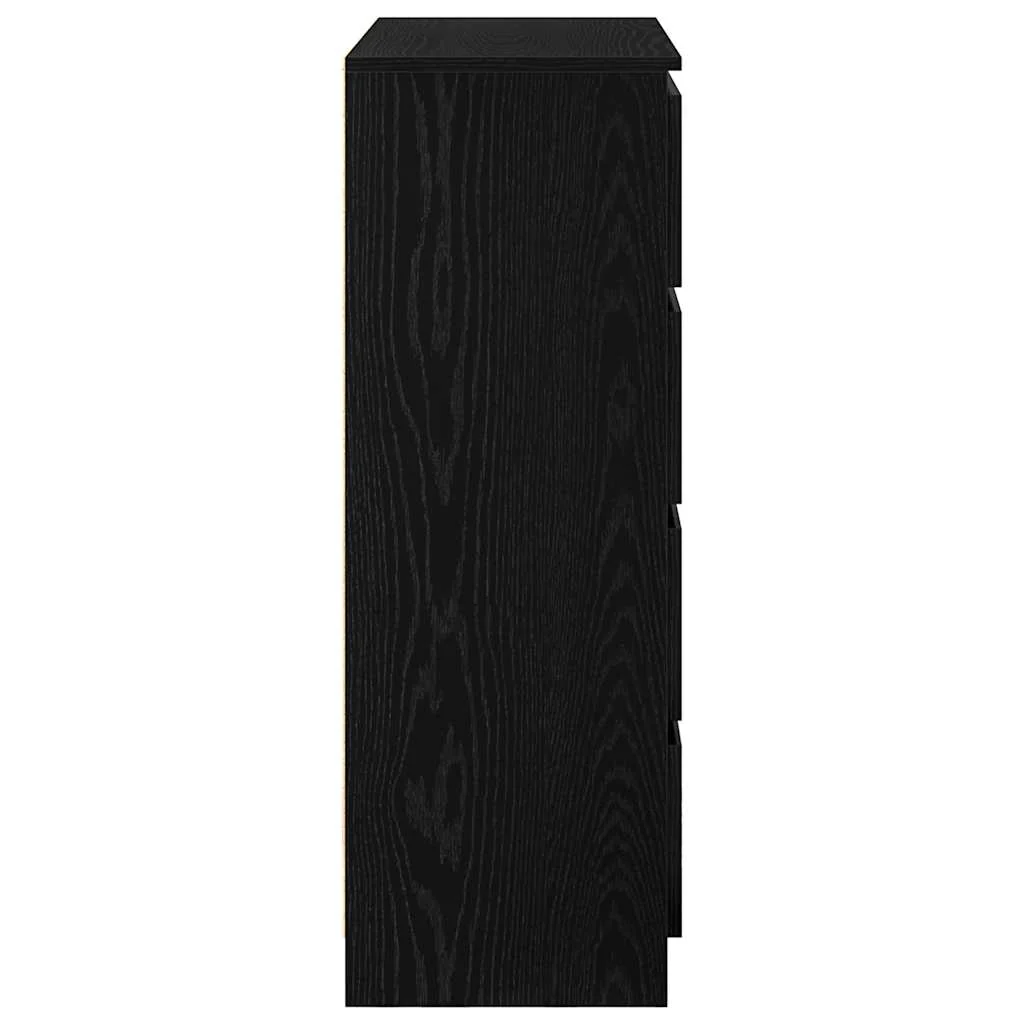 Credenza Rovere Nero 80x35x99 cm in Legno Multistrato