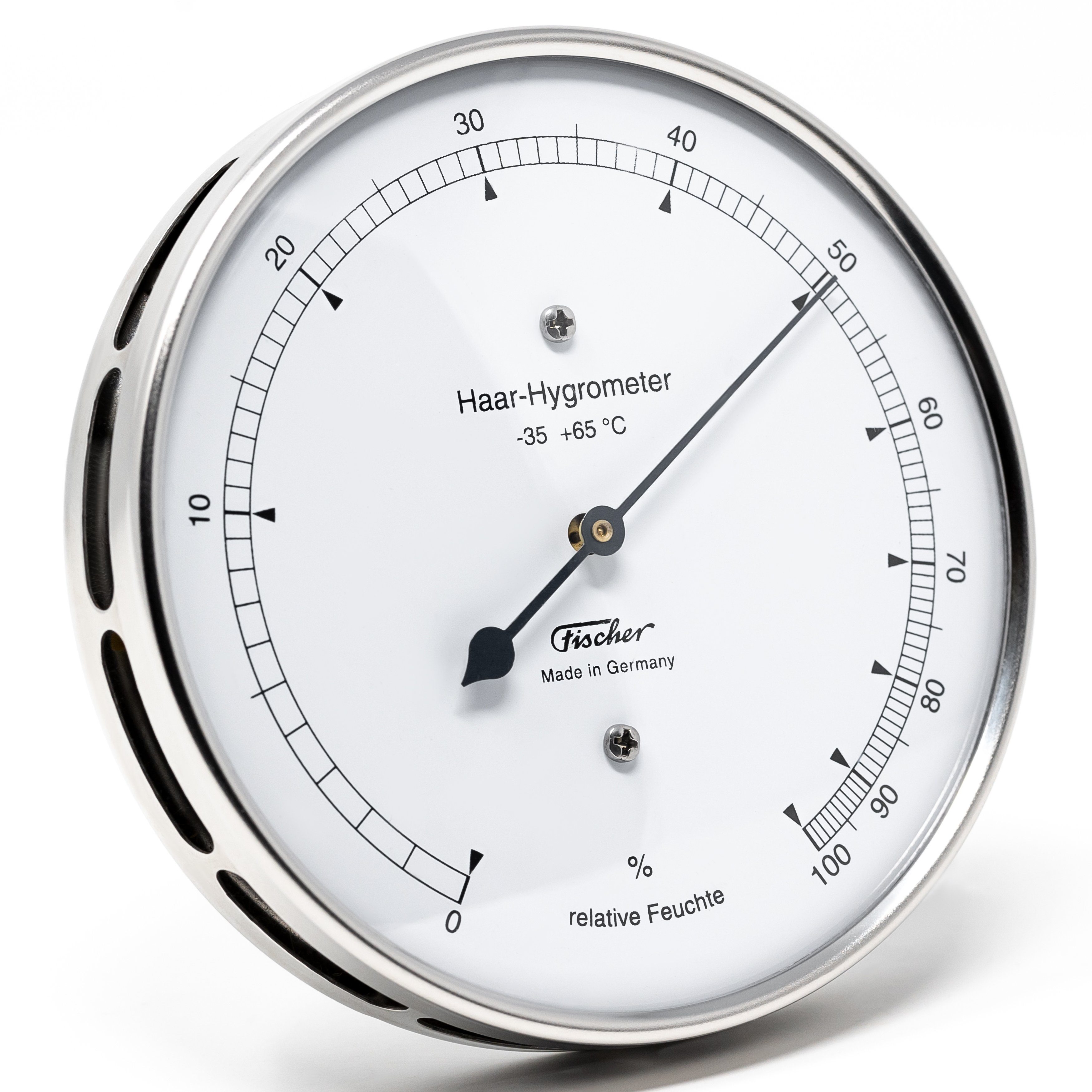 Hygrometer Fischer 111.01 Haar-Hygrometer 103mm Edelstahl Made in Germany