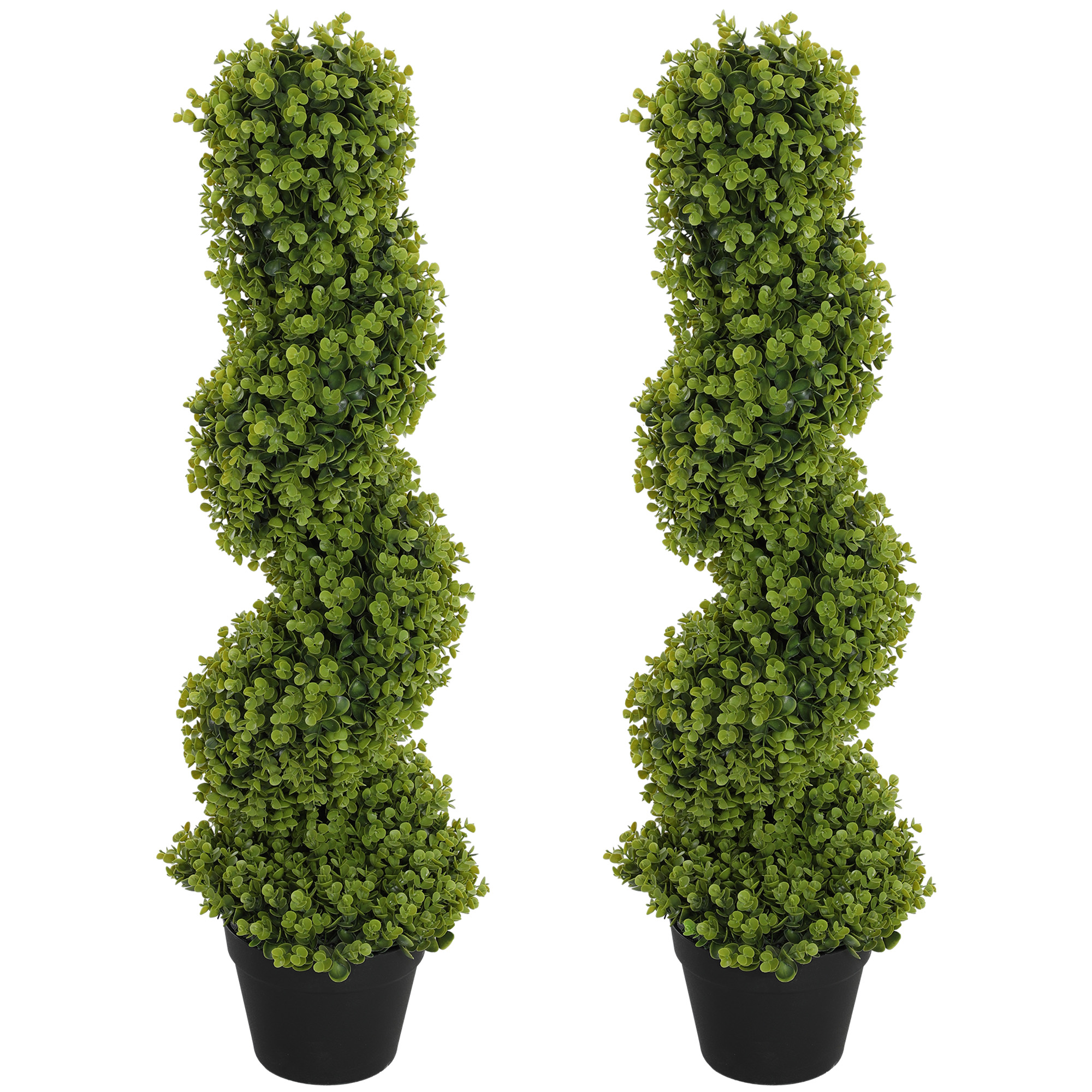 HOMCOM 2er-Set Dekorative Pflanze, Kunstpflanzen in Töpfen, Künstliche Pflanzen für Zuhause, Indoor, Outdoor, 90 cm, Grün