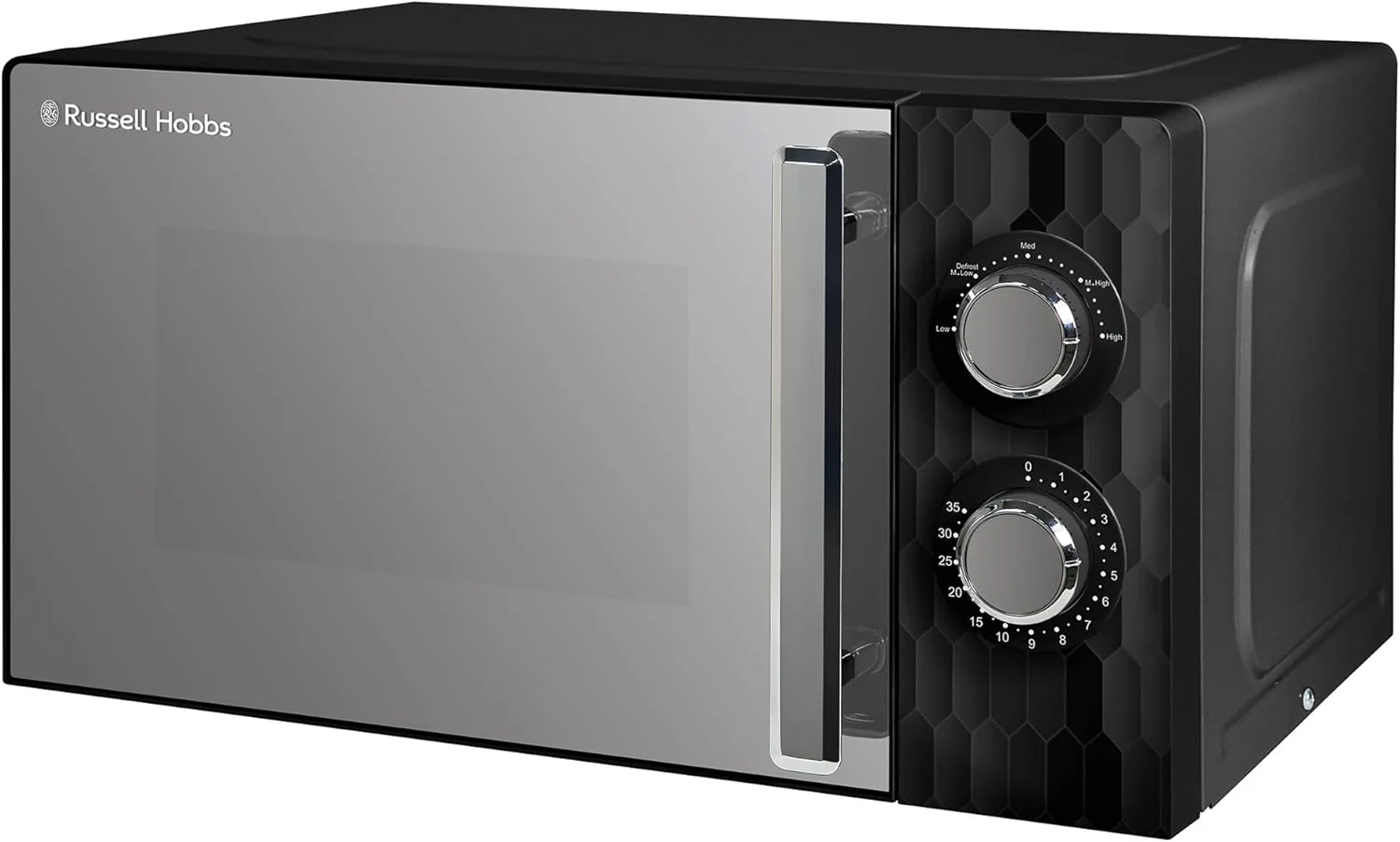 Russell Hobbs Honeycomb RHMM715G 17 liter 700 W grijs solo handmatige magnetron met 5 standen, ge?ntegreerde timer en ontdooifunctie