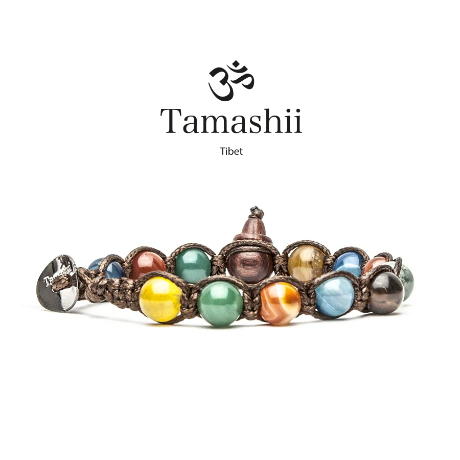 Bracciale Tamashii BHS900-229 in agata striata mix color