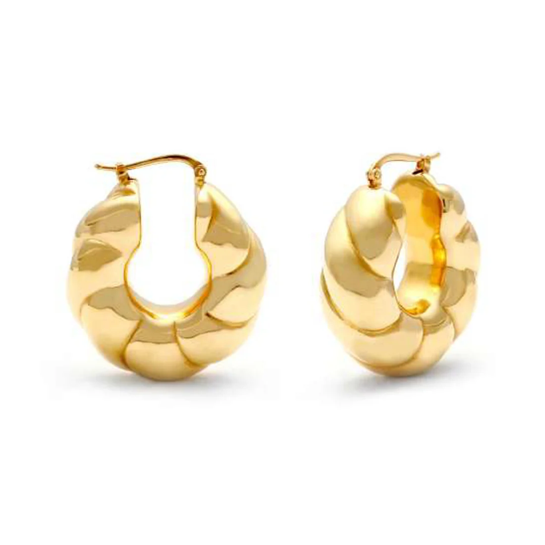 Orecchini Unoaerre 6475 cerchio torchon in argento dorato