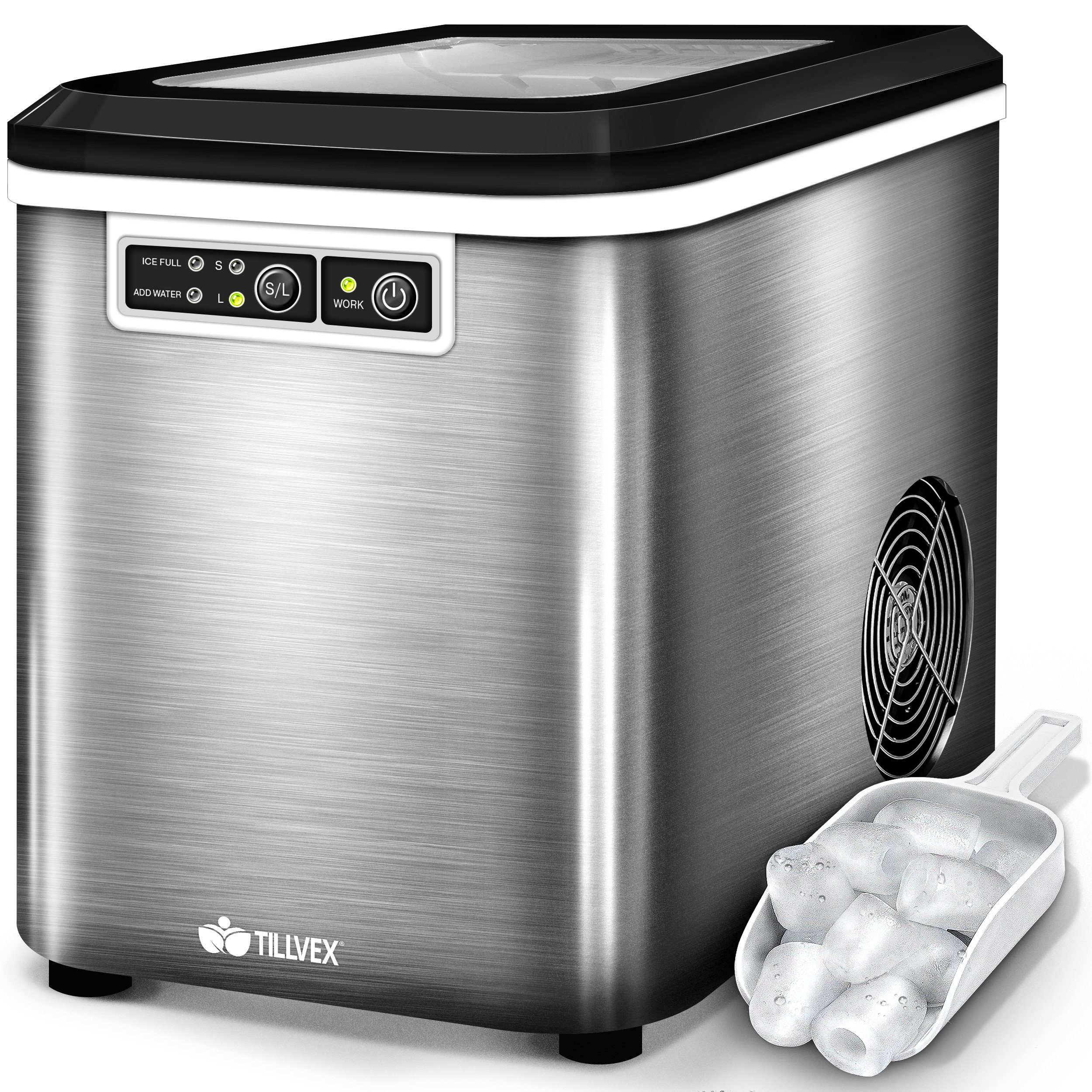 Eiswürfelmaschine 2,2 Liter Wassertank Ice-Maker LED-Display & Selbstreinigungsfunktion