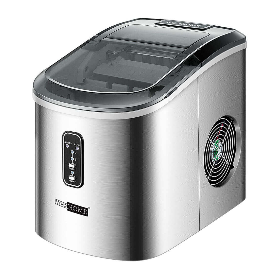 Máquina Automática de Hielo en Forma de Bala de Acero Inoxidable – 26 lbs/día