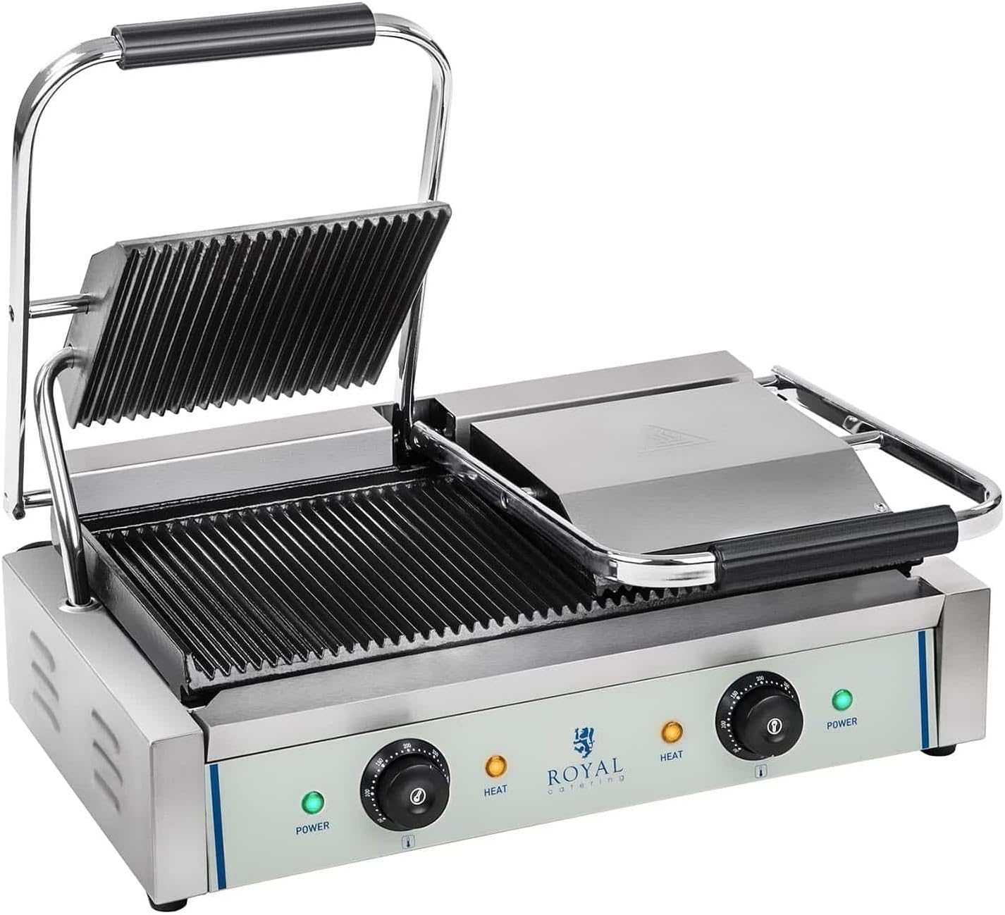 Royal Catering - RCKG-3600-G - Piastra panini doppia - 2 x 1.800 Watt