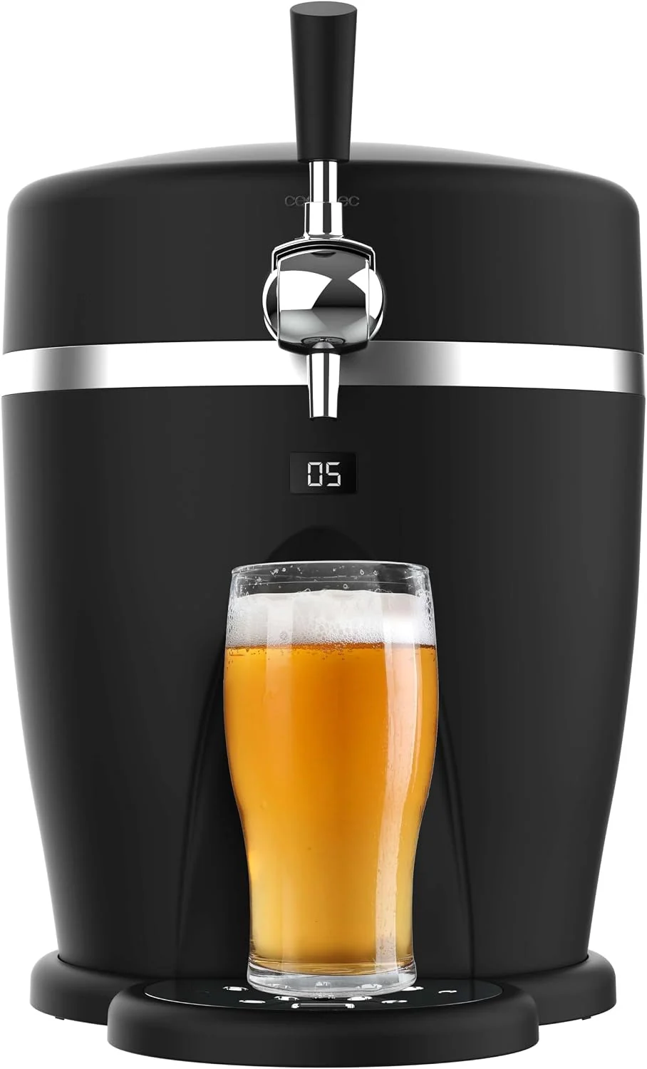 Cecotec Mini-Zapfanlagen, 60 W, 5 L, Weiß, Bierdispenser BeerFlow 5000, Temperaturbereich von 3 bis 6°C, Kompatibel mit universellen Druckfässern