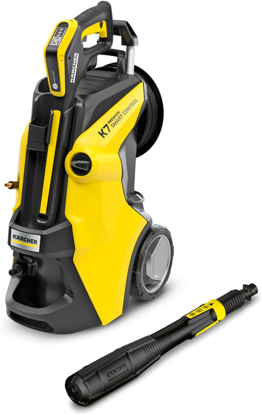 Kärcher Hochdruckreiniger K 7 Premium Power Home, Druck: 180 bar, Durchfluss: 600 l/h, Flächenleistung: 60 m²/h, Leistung: 3.000 W, Schlauchtrommel, mit Pistole, Dreckfräser, Strahlrohr