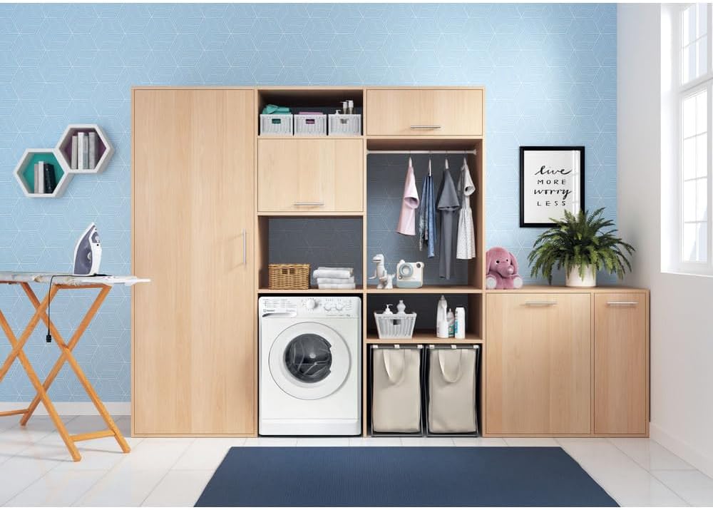Indesit Lavatrice a libera installazione MTWC71296WIT Carica frontale 1200 giri/min, ampio cestello da 7 kg, inverter, veloce, efficiente, classe