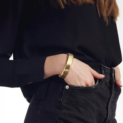 Bracciale Unoaerre 2052 tubogas elastico dorato giallo