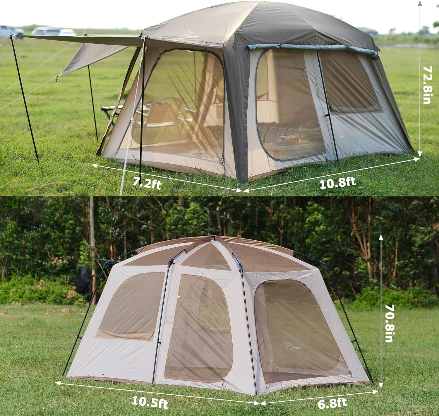 4 to 6 Person Family Camping Tent Double Layer Waterproof Cabin