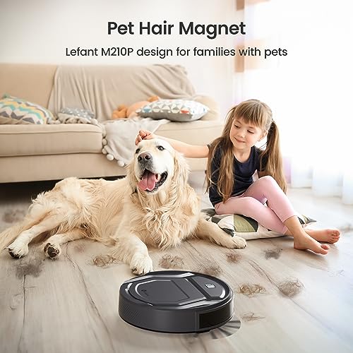 LEFANT Robot Aspirapolvere con 2200Pa, Senza Grovigli,7,6cm Ultra Sottile,Autocaricante,Wi Fi/App/Alexa,120 Minuti,6 Modalità di Pulizia,Ideale per Peli di Animali Domestici,Pavimenti Duri M210 Pro : Casa e cucina