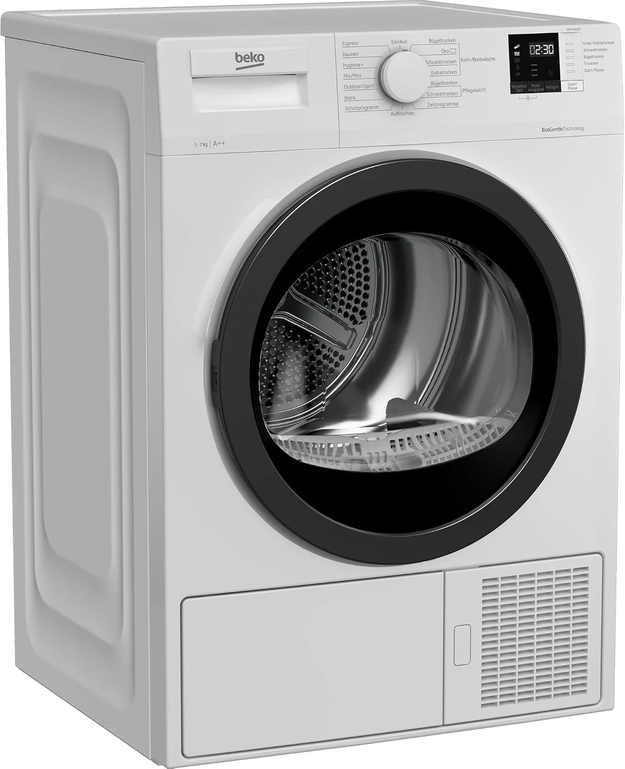 Beko DHC742GXS b300 Wrmepumpentrockner, Frontlader, 7 kg Beladungskapazitt, nur 50,8 cm tief, 15 Programme, Sonsortrocknung, Knitterschutz, Allergikergeeignet, Sulenfhig, Schontrommel, Wei
