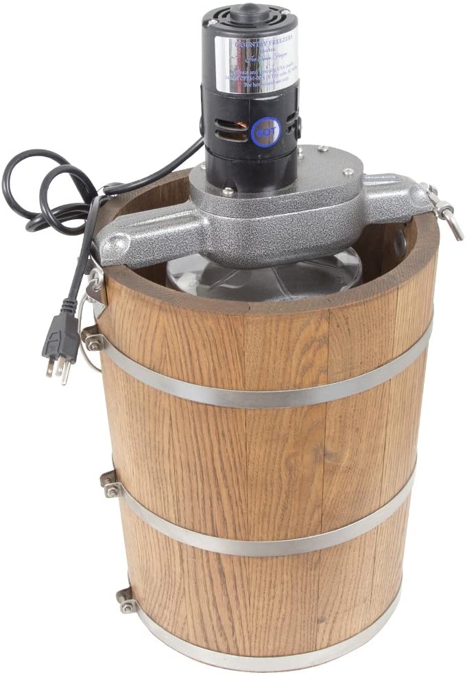 6 qt Country Ice Cream Maker &ndash; Classic Wooden Tub &ndash; Country Electric Motor