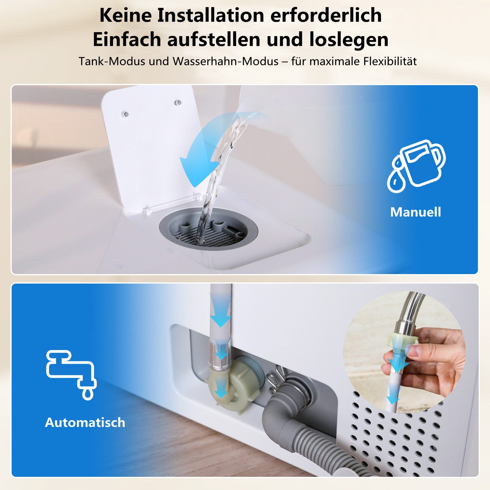 Tischgeschirrspüler Spülmaschine 8 Modi 3 Sprüharme BH-6-CDW