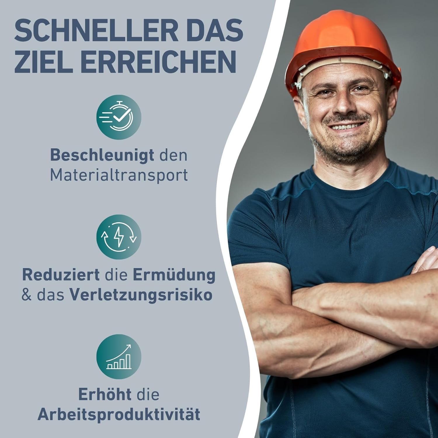 Elektrische Schubkarre mit Akku I 100L Mulde I 260kg Traglast I 500W I 40V Li-ion mit 6000mAh