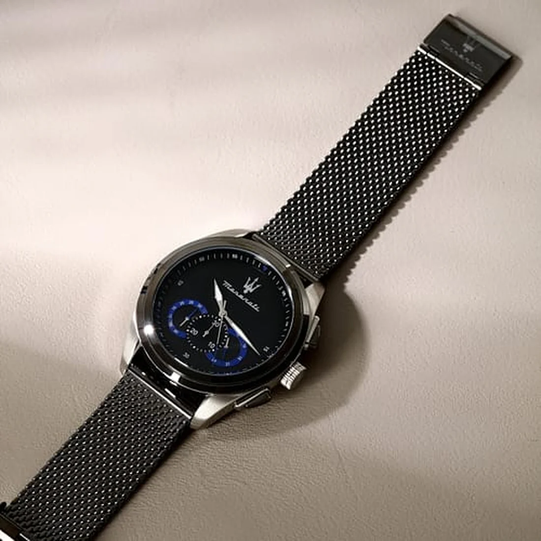 Orologio Maserati Traguardo crono bracciale in maglia IP grigio R8873612006