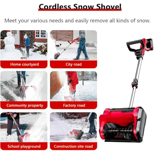 Spazzaneve Elettrico Senza Fili, Pala da Neve Automatica 2200 Giri/min con Asta Telescopica 93 125 cm, Larghezza di Pulizia 30 cm, Spazzaneve a Spinta Manuale da 1200 W per Patio, Vialetto di Ponte : Amazon.it: Giardino e giardinaggio