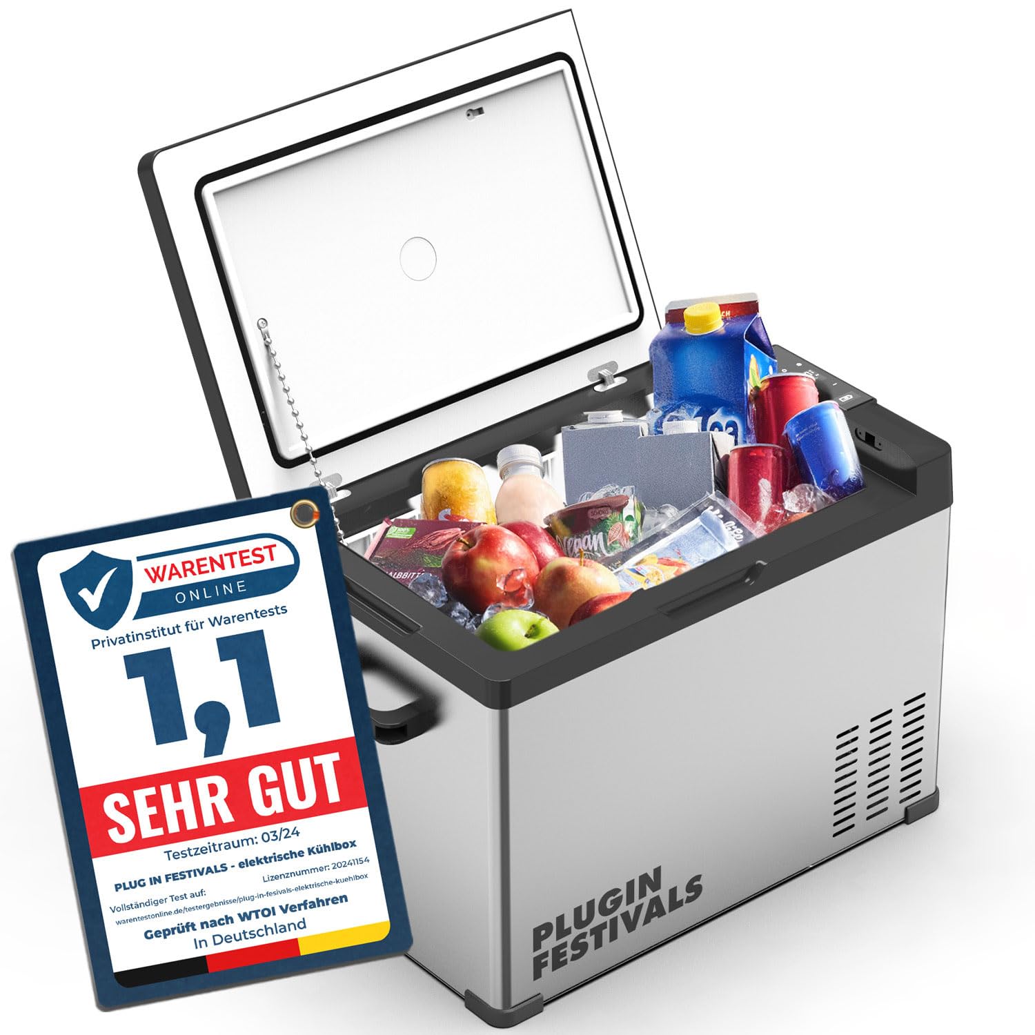 Kompressor-Kühlbox 36 L, 12V/230V, Kühlbereich +10°C bis -20°C, App-Steuerung und LC-Display