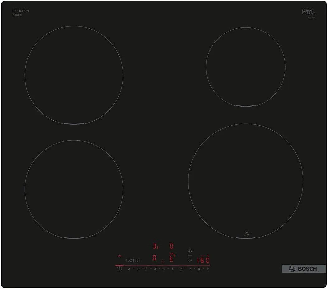 Backofen-Set schwarz 71L Hydrolyse Pizzafunktion Induktionskochfeld Home Connect