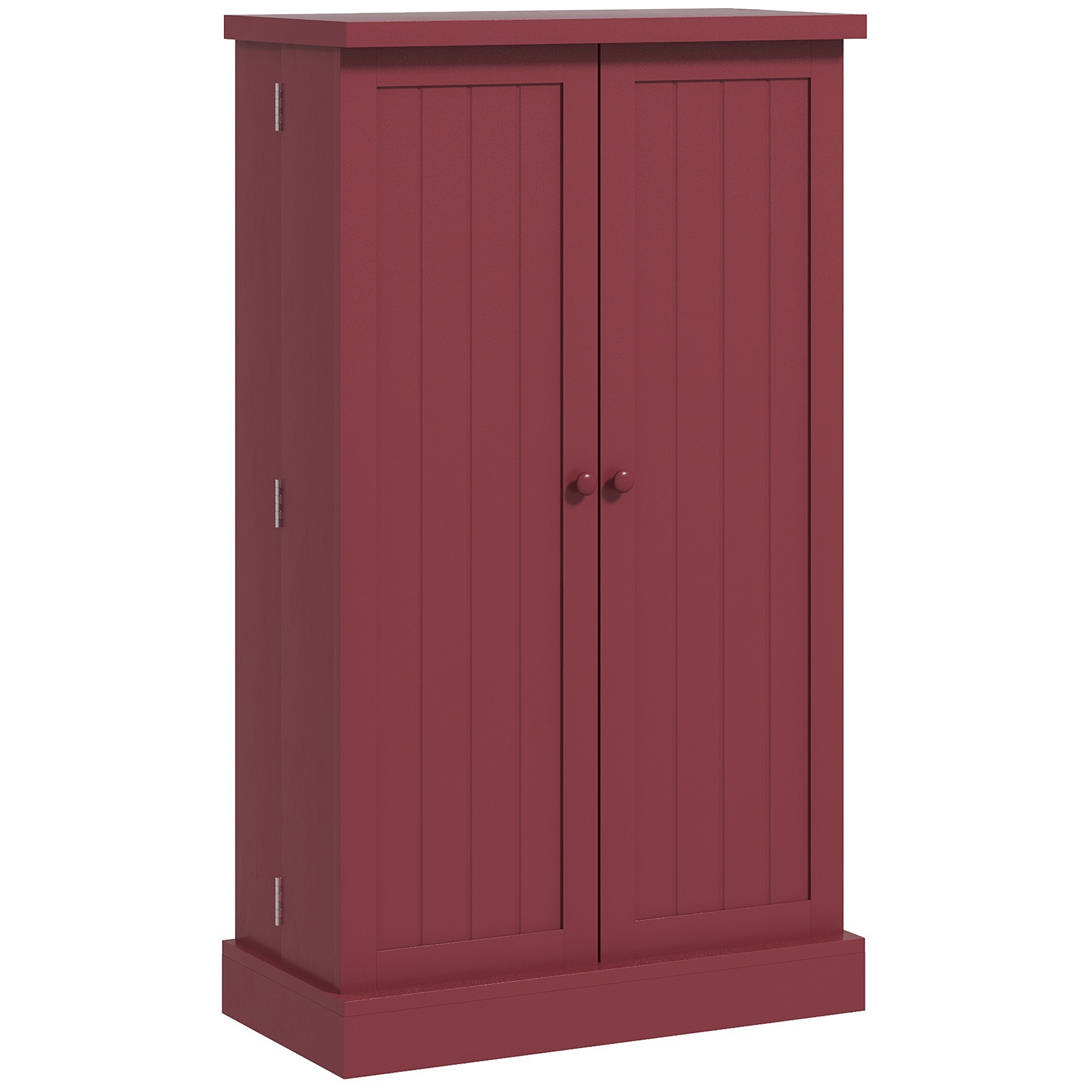 HOMCOM Küchenmöbel Vorratsschrank 2 Türen mit 5 Regalen und 12 Gewürzregalen - 60 x 30 x 104 cm - Rot